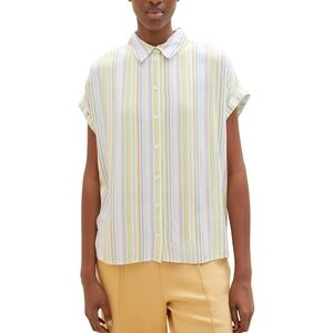 Denim Tom Tailor Vertical Striped Boxy Button-up Shirt Size XL